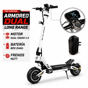 Ecoxtrem Armored Dual Long Range – DGT Homologado 2026 (Blanco) [NUEVO MODELO 24AH]