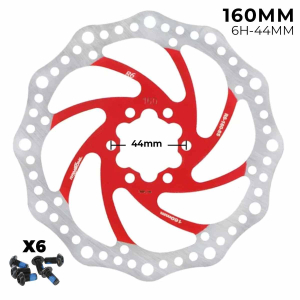 Disco de freno 160mm rojo – Dentado (6H -44MM)