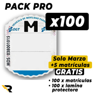 Pack Medium: 100 Matrículas + 5 GRATIS