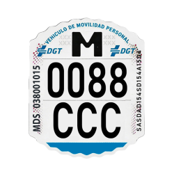 Matrícula DGT adhesiva para patinete eléctrico pegatina homologada | Placa identificativa VMP