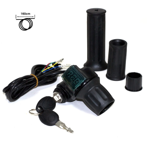 Acelerador de puño con llave e indicador de batería (36V) – Conector SM