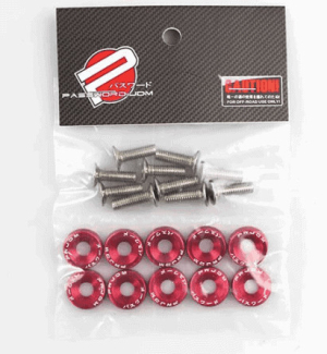 Arandela de tornillo de aluminio rojo (Paquete de 10 unidades)