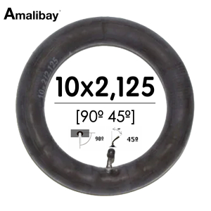 Cámara de aire reforzada 10×2,125 (válvula 90º 45º) – Premium [Amalibay]