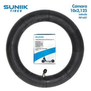 Cámara de aire 10×2,125 Válvula 90ºx45º SUNIIK