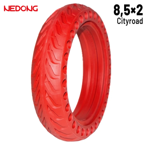 Rueda maciza 8,5×2 Agujereada ROJA Para Xiaomi [Nedong]