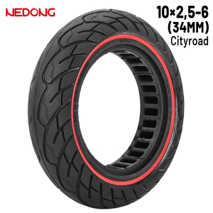 Rueda maciza 10×2,5-6 Roja (34MM) [Nedong]
